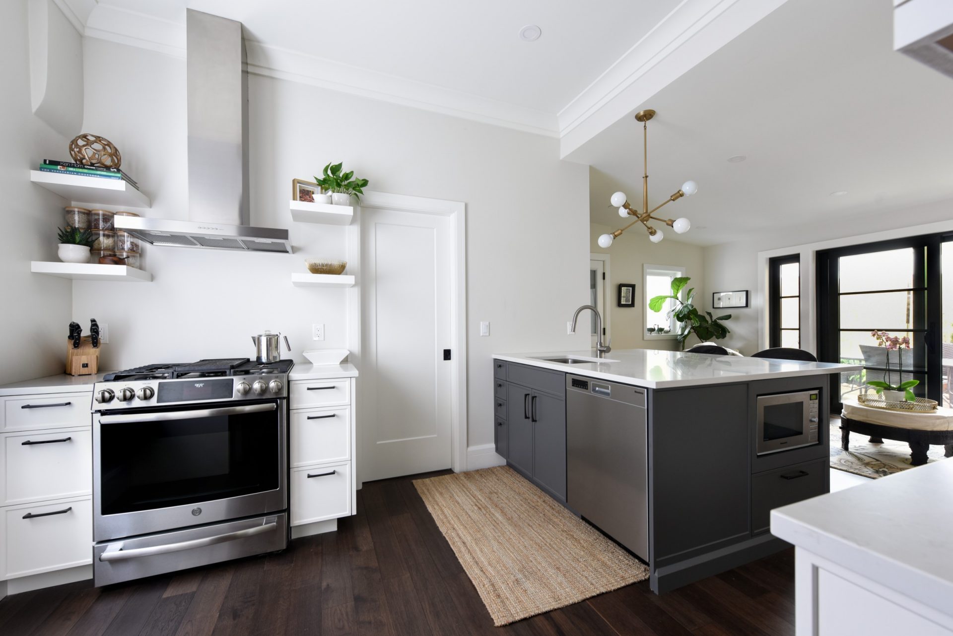 Contemporary kitchen with a stainless steel range